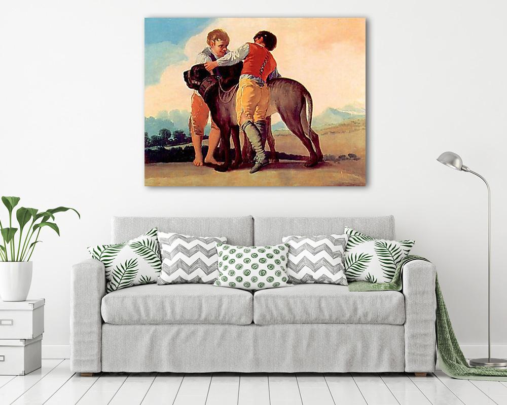 Fiúk kutyával (vászonkép) - vászonkép, falikép otthonra és irodába