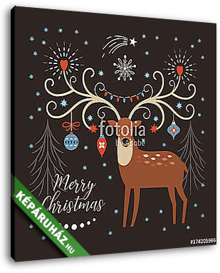 Karácsonyi kártya - vászonkép 3D látványterv