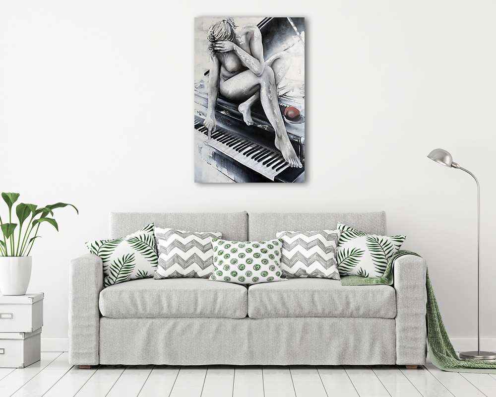 Női akt pianon - vászonkép, falikép vásárlás Női akt pianon (vászonkép) - vászonkép, falikép otthonra és irodába