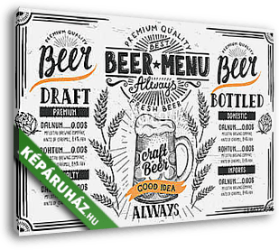 Beer menu restaurant, drink template. - vászonkép 3D látványterv