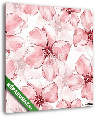 Floral seamless pattern. Watercolor background with delicate  fl - vászonkép 3D látványterv