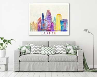 London landmarks watercolor poster (vászonkép) - vászonkép, falikép otthonra és irodába