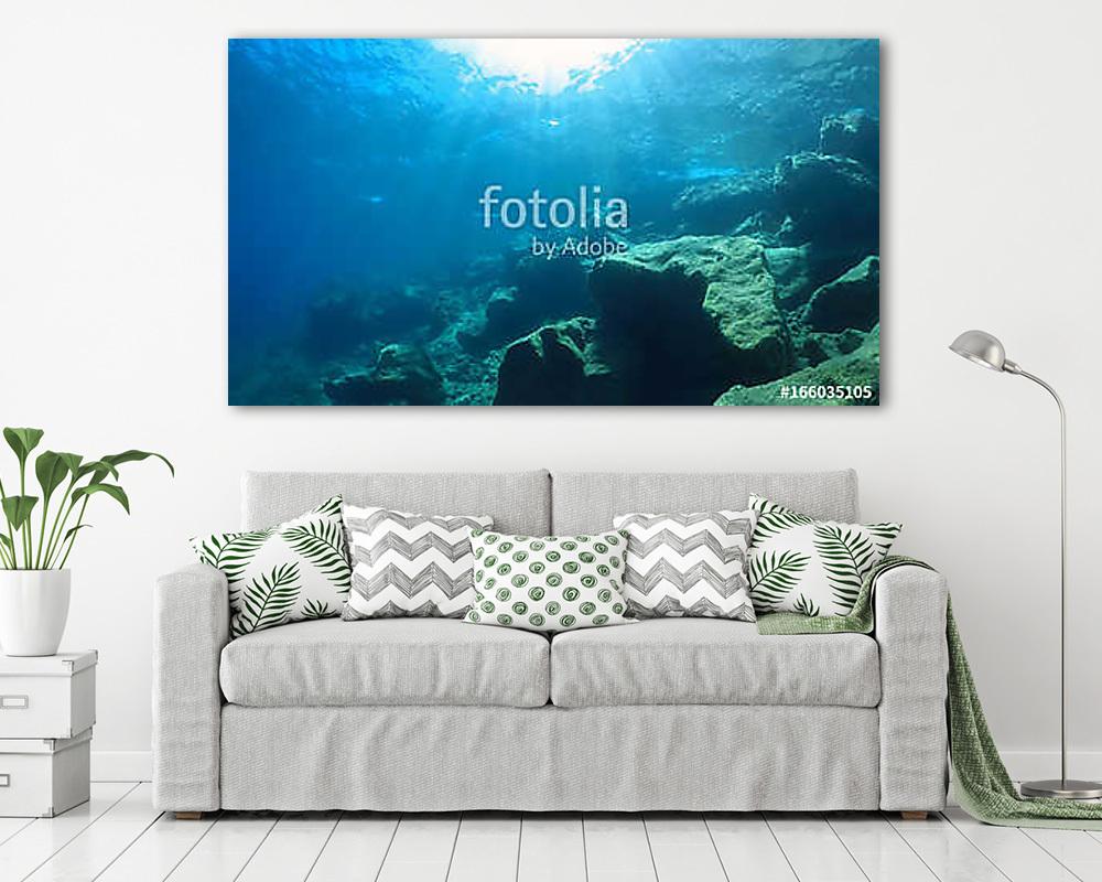 natural underwater background  (keretezett kép) - vászonkép, falikép otthonra és irodába