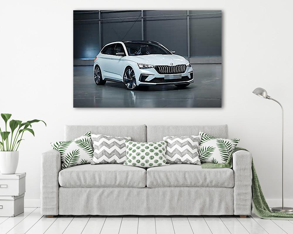 Skoda Vision RS White (bögre) - vászonkép, falikép otthonra és irodába