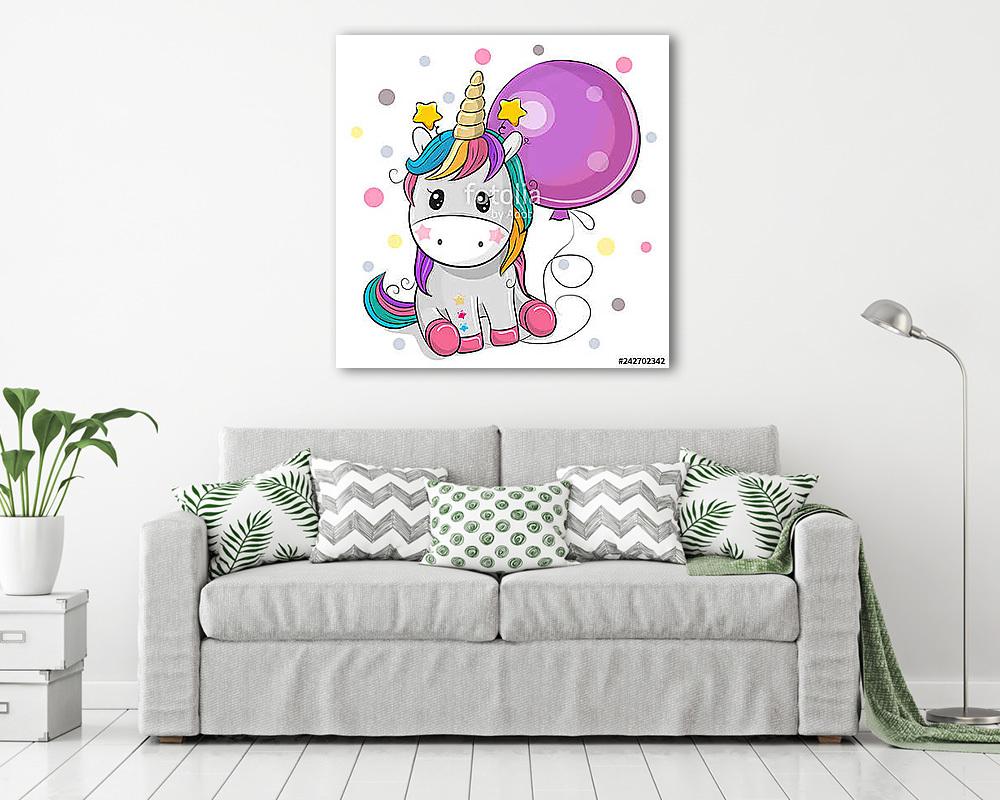 Baba unikornis (keretezett kép) - vászonkép, falikép otthonra és irodába