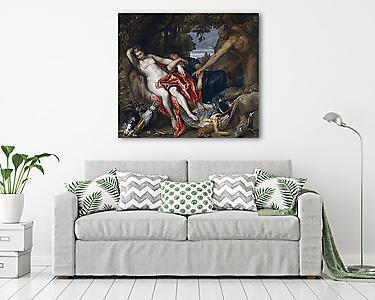 Dianát és egy nimfát meglep egy szatír (vászonkép) - vászonkép, falikép otthonra és irodába