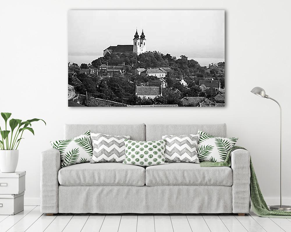 Tihany, kilátás az Attila-dombról a Bencés Apátság felé nézve (1970) (fotótapéta) - vászonkép, falikép otthonra és irodába