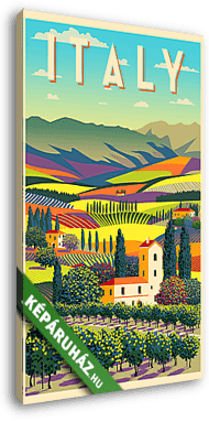Utazás poszter - Olaszország - vászonkép 3D látványterv