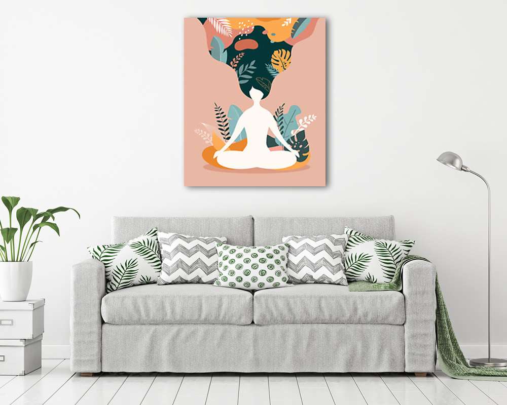 Jóga - Lótusz ülés - rózsaszín (bögre) - vászonkép, falikép otthonra és irodába