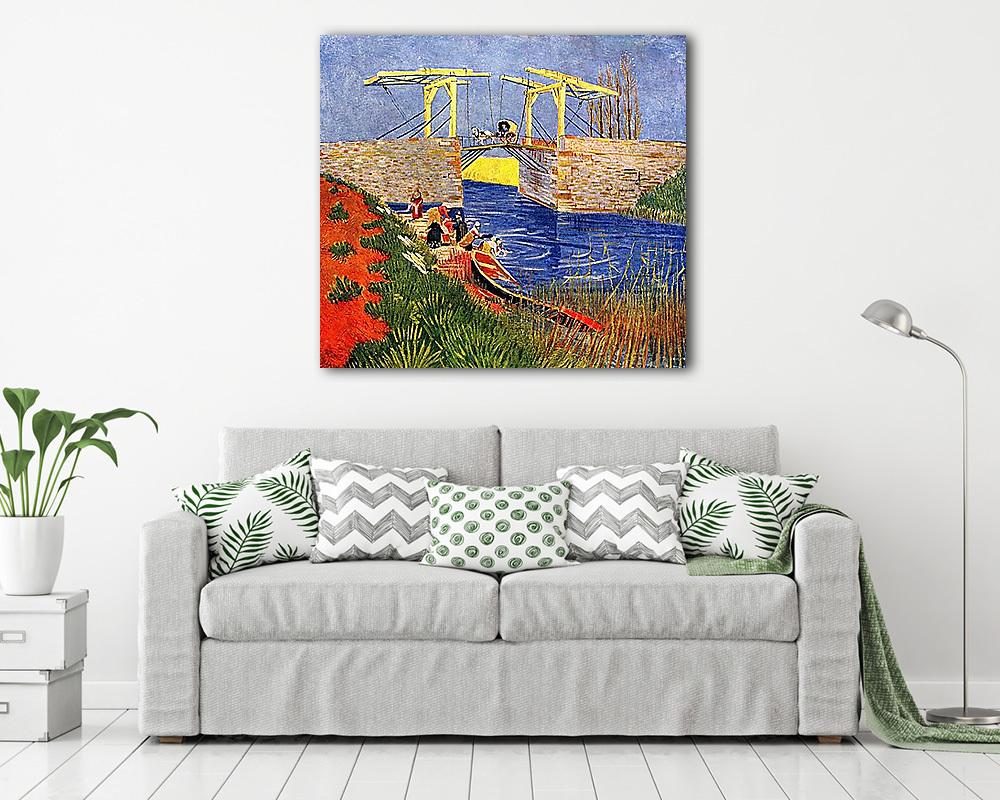 Az arles-i Langlois-híd mosónőkkel (vászonkép) - vászonkép, falikép otthonra és irodába