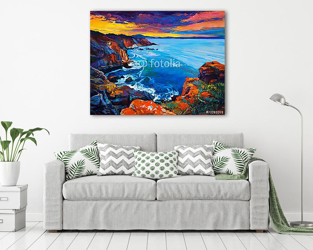 Az óceán és a sziklák - vászonkép, falikép vásárlás Az óceán és a sziklák (vászonkép) - vászonkép, falikép otthonra és irodába
