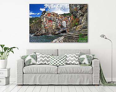 festői Olaszország sorozat - Riomagiorre, Chinque terre (vászonkép) - vászonkép, falikép otthonra és irodába