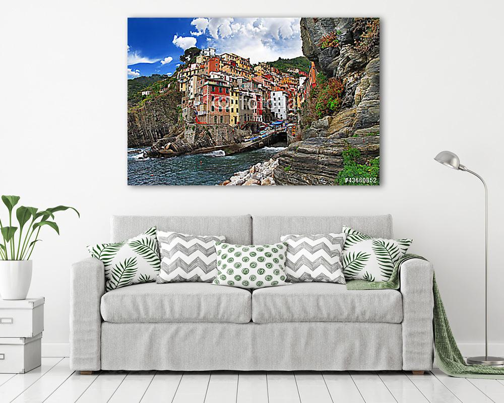 festői Olaszország sorozat - Riomagiorre, Chinque terre - vászonkép, falikép vásárlás festői Olaszország sorozat - Riomagiorre, Chinque terre (vászonkép) - vászonkép, falikép otthonra és irodába