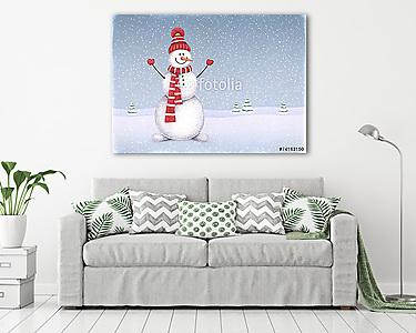 Vidám hóember  (vászonkép) - vászonkép, falikép otthonra és irodába