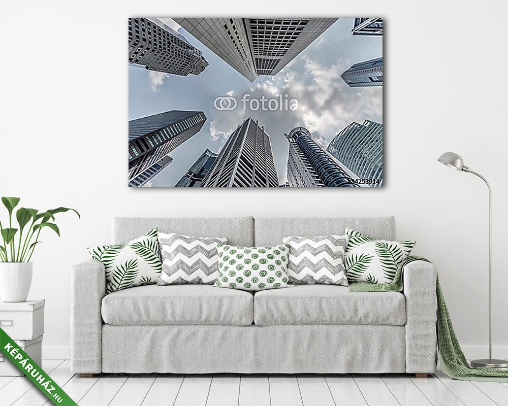 Szingapúr pénzügyi negyedében (poszter) - vászonkép, falikép otthonra és irodába