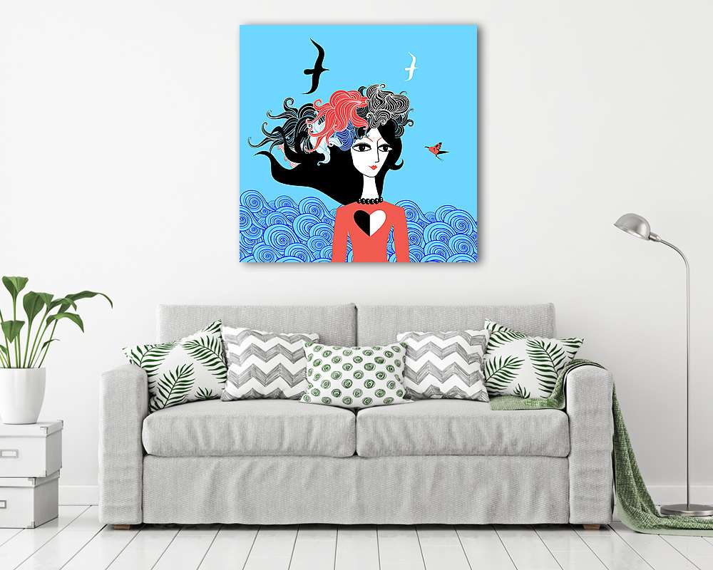 gyönyörű lány a strandon - vászonkép, falikép vásárlás gyönyörű lány a strandon (vászonkép) - vászonkép, falikép otthonra és irodába