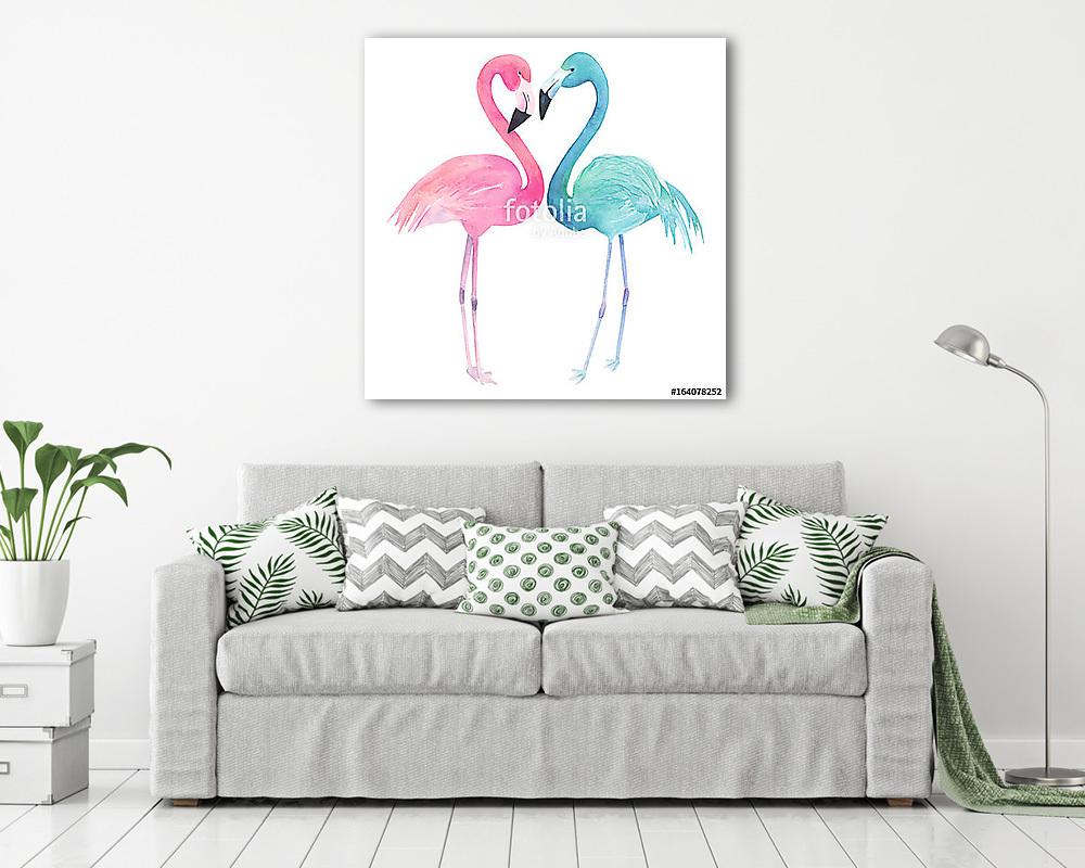 Két flamingó  (fotótapéta) - vászonkép, falikép otthonra és irodába