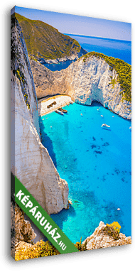 Hajótörő strand a görögországi Zakynthos-szigeten  - vászonkép 3D látványterv