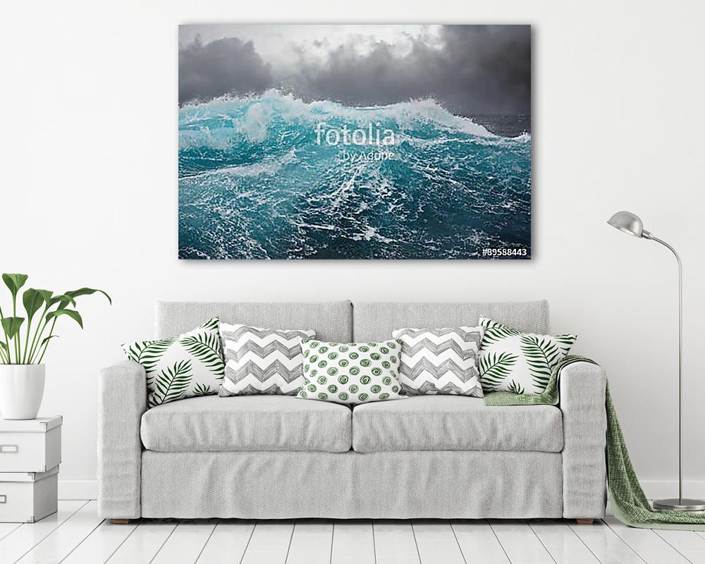 sea wave in the atlantic ocean during storm - vászonkép, falikép vásárlás sea wave in the atlantic ocean during storm (vászonkép) - vászonkép, falikép otthonra és irodába