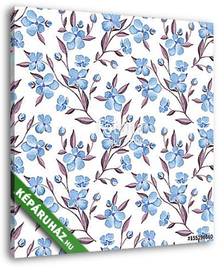 Hand drawn watercolor floral seamless pattern. Background with f - vászonkép 3D látványterv