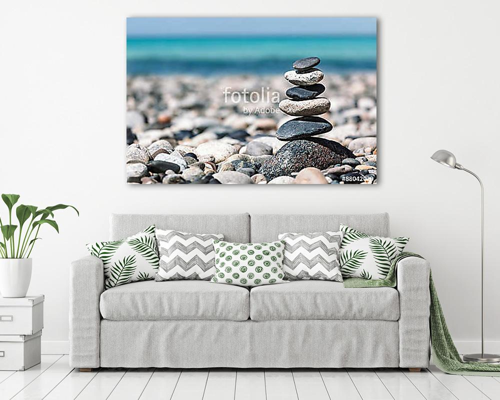 Zen balanced stones stack - vászonkép, falikép vásárlás Zen balanced stones stack (vászonkép) - vászonkép, falikép otthonra és irodába