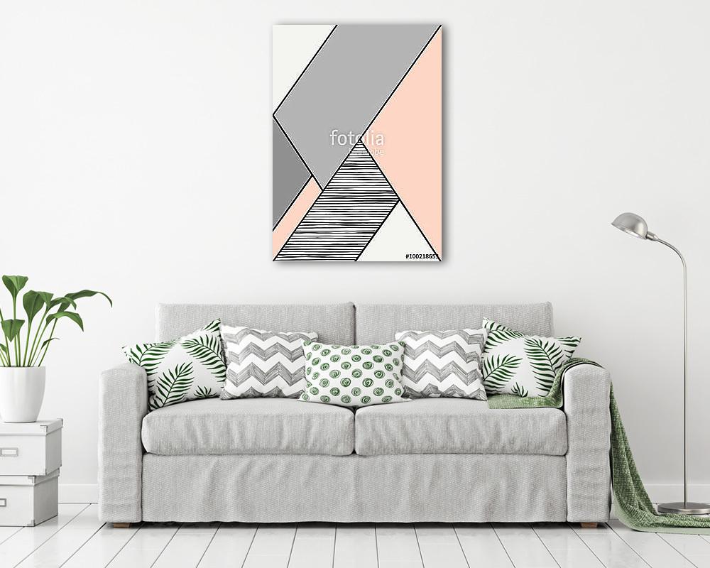 Geometrikus formák, csíkok (többrészes kép) - vászonkép, falikép otthonra és irodába