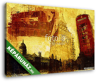 London oil art illustration - vászonkép 3D látványterv