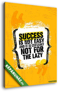 Success Is Not Easy And Certainly Not For The Lazy. Inspiring Creative Motivation Quote Poster Template - vászonkép 3D látványterv