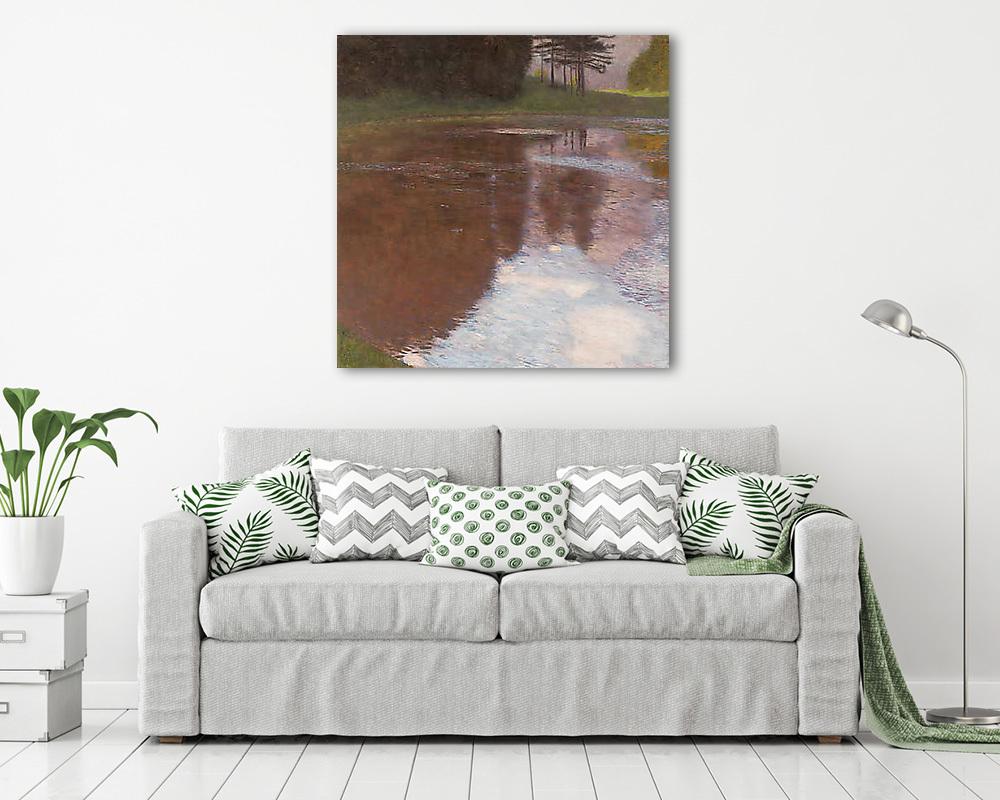 Reggel a tónál, az Egelsee (színverzió 2) - vászonkép, falikép vásárlás Reggel a tónál, az Egelsee (színverzió 2) (vászonkép) - vászonkép, falikép otthonra és irodába