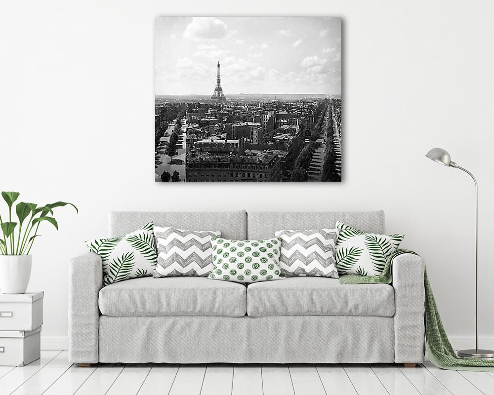 Párizsi látkép a Diadalívről az Eiffel-torony irányába (1931) (fotótapéta) - vászonkép, falikép otthonra és irodába