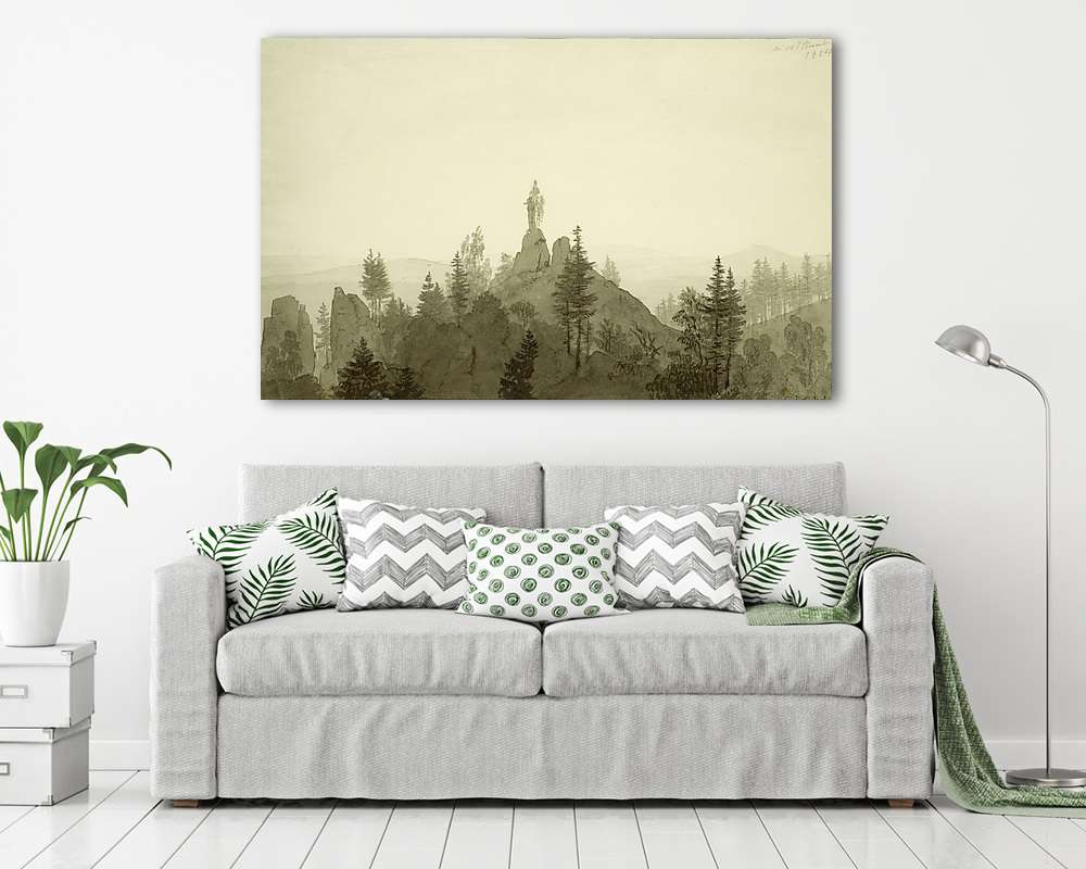 Madonna szobor a hegyekben - vászonkép, falikép vásárlás Madonna szobor a hegyekben (fotótapéta) - vászonkép, falikép otthonra és irodába