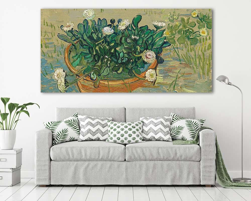 Csendélet százszorszépekkel (bögre) - vászonkép, falikép otthonra és irodába