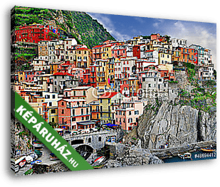 színpadi Olaszország. Monarolla falu, Cinque Terre - vászonkép 3D látványterv