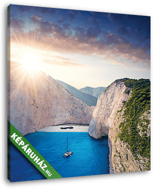 A csodálatos Navagio strand Zantiában, Görögországban, a híres w - vászonkép 3D látványterv