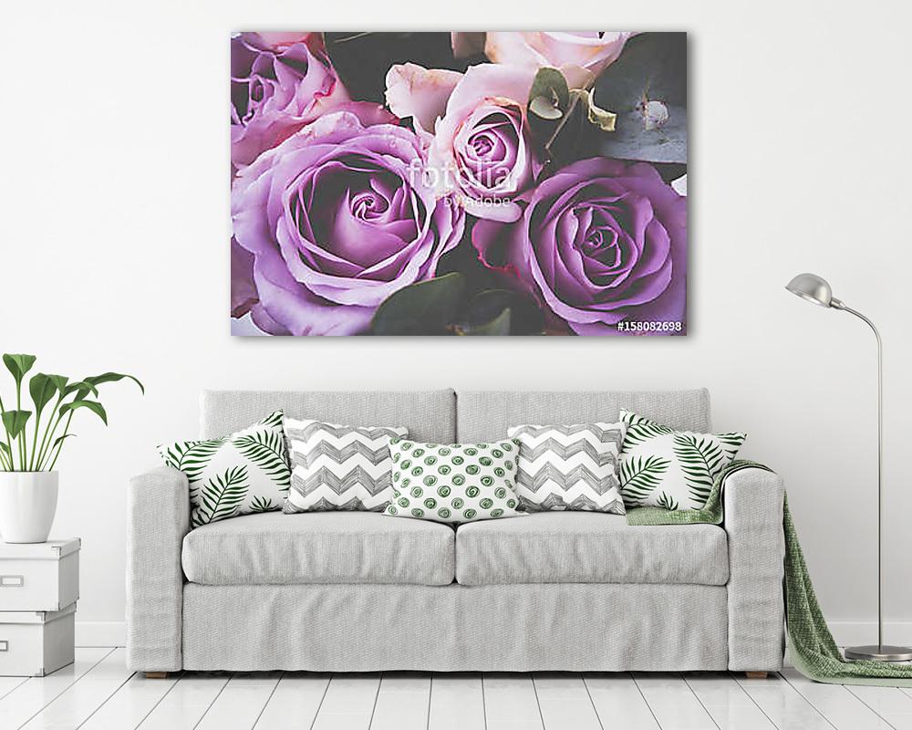 Fresh pink roses macro shot, summer flowers, vintage style - vászonkép, falikép vásárlás Fresh pink roses macro shot, summer flowers, vintage style (vászonkép) - vászonkép, falikép otthonra és irodába