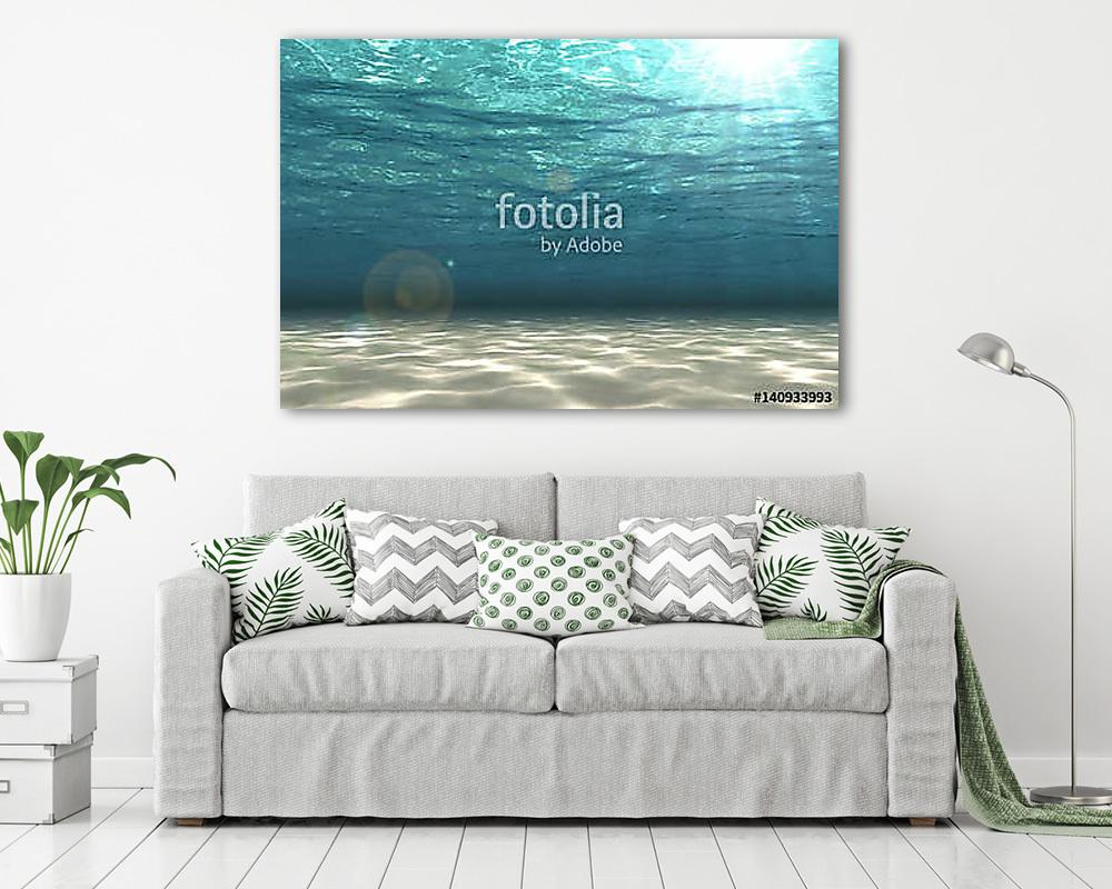 Abstract undersea background, white sand with sun ray for your design. Digital generating image. - vászonkép, falikép vásárlás Abstract undersea background, white sand with sun ray for your design. Digital generating image. (vászonkép) - vászonkép, falikép otthonra és irodába