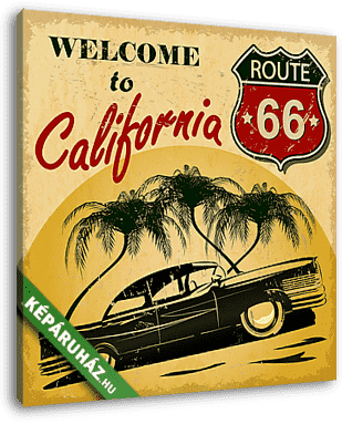 Welcome to California retro poster - vászonkép 3D látványterv