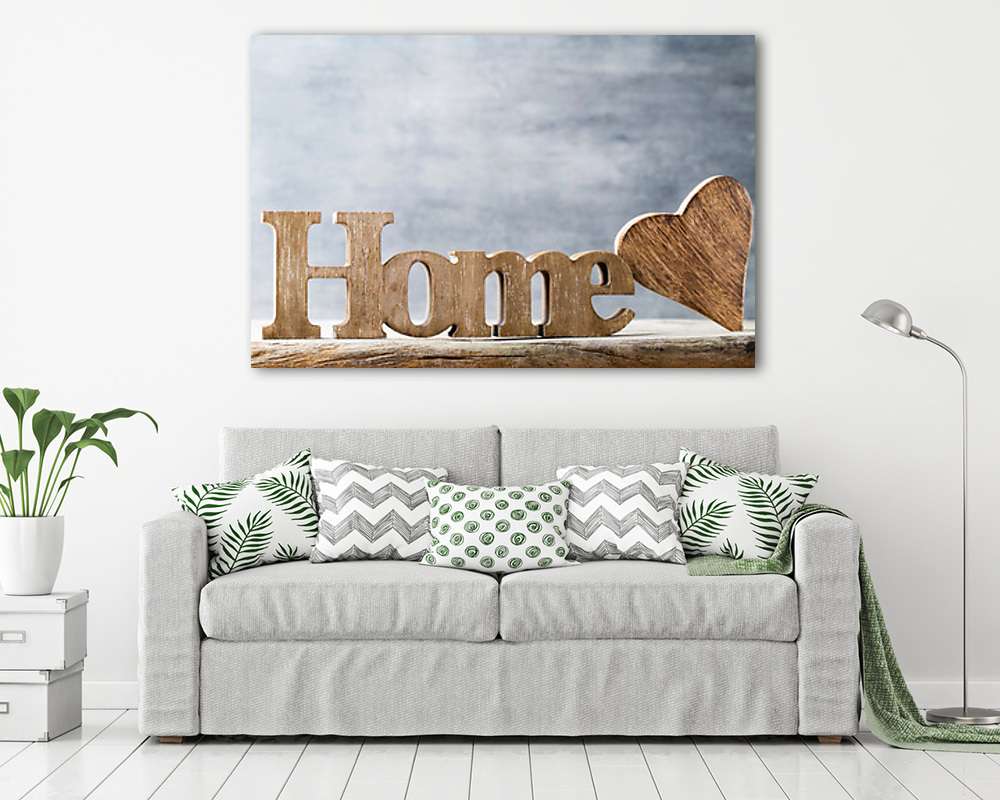 Home felirat szívvel - vászonkép, falikép vásárlás Home felirat szívvel (vászonkép) - vászonkép, falikép otthonra és irodába