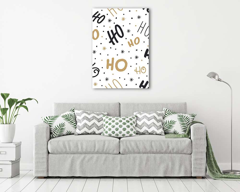 Ho-Ho-Ho Karácsonyi grafika (vászonkép) - vászonkép, falikép otthonra és irodába