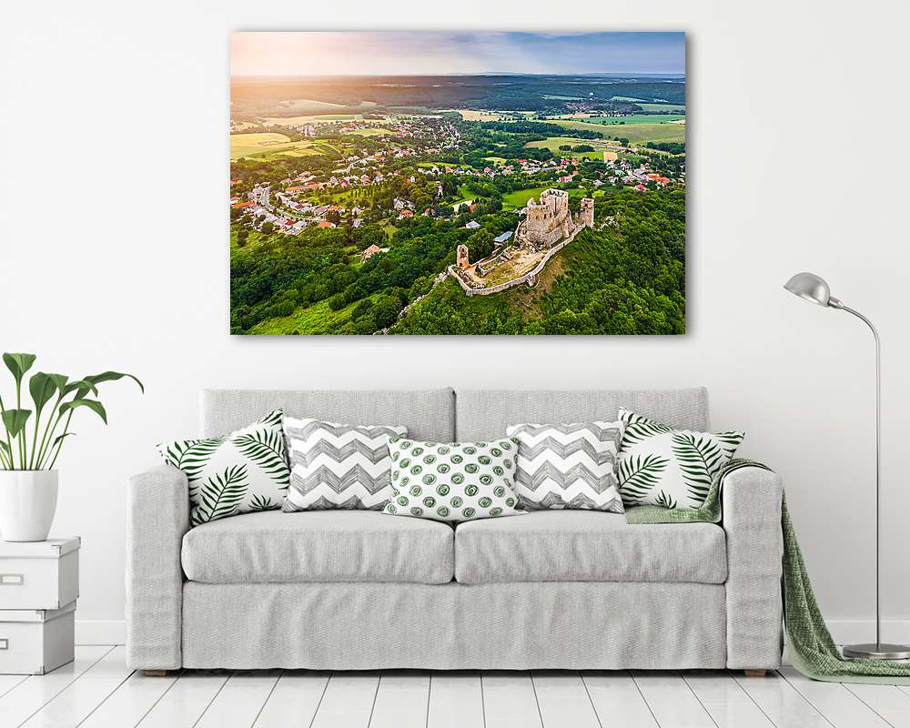 Cseszneki-vár panorámával (többrészes kép) - vászonkép, falikép otthonra és irodába
