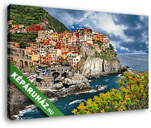 színpadi Olaszország. Monarolla falu, Cinque Terre - vászonkép 3D látványterv