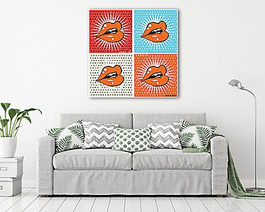 Pop Art, csókos szájak (vászonkép) - vászonkép, falikép otthonra és irodába