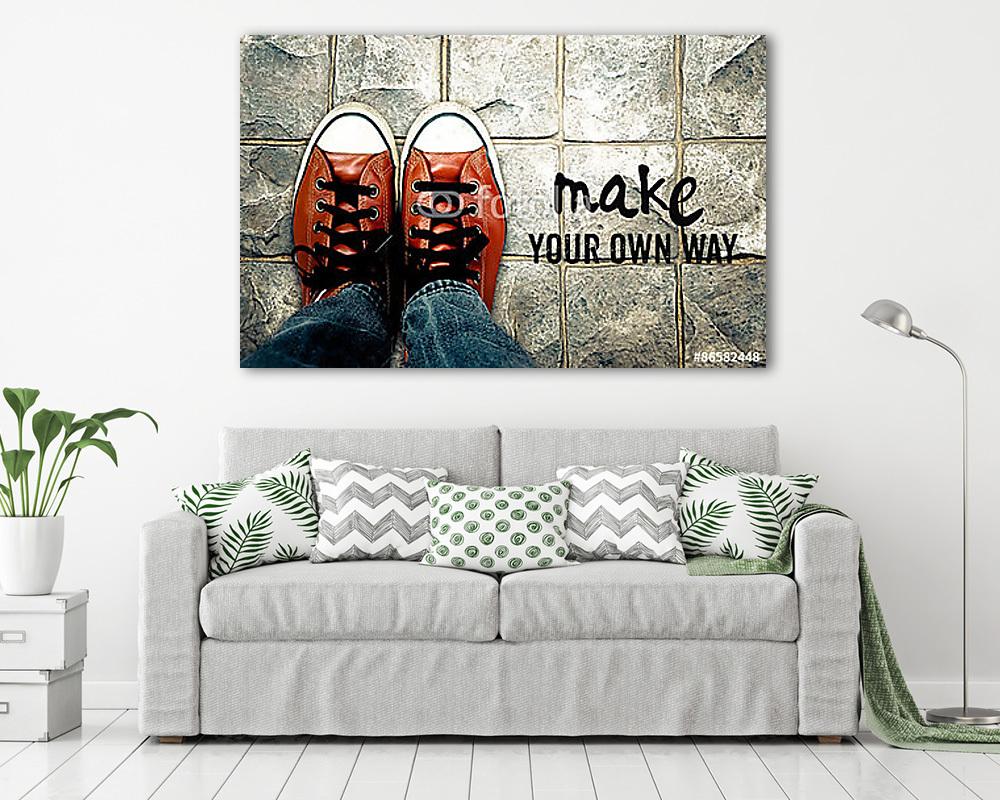 Készíts saját utat, Inspiration idézet - vászonkép, falikép vásárlás Készíts saját utat, Inspiration idézet (fotótapéta) - vászonkép, falikép otthonra és irodába