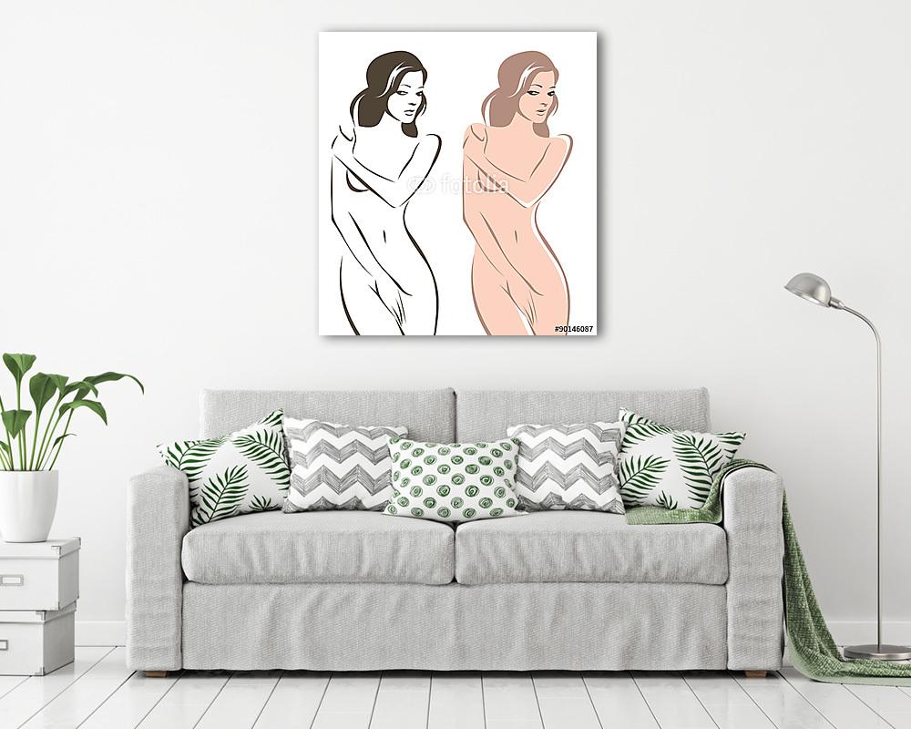 Gyönyörű női sziluett  (vászonkép) - vászonkép, falikép otthonra és irodába