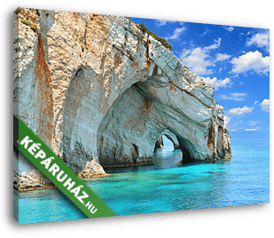 Kék barlangok Zakynthos szigeten - Görögország - vászonkép 3D látványterv Kék barlangok Zakynthos szigeten - Görögország - vászonkép 3D látványterv