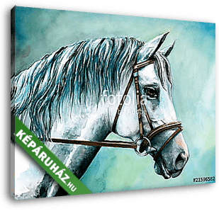 Szürke ló (akvarell) - vászonkép 3D látványterv
