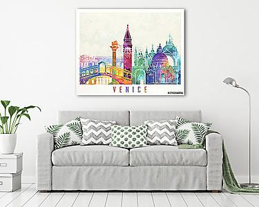 Venice landmarks watercolor poster (vászonkép) - vászonkép, falikép otthonra és irodába