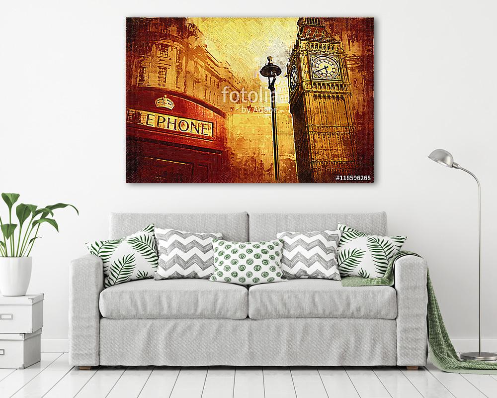London oil art illustration - vászonkép, falikép vásárlás London oil art illustration (vászonkép) - vászonkép, falikép otthonra és irodába