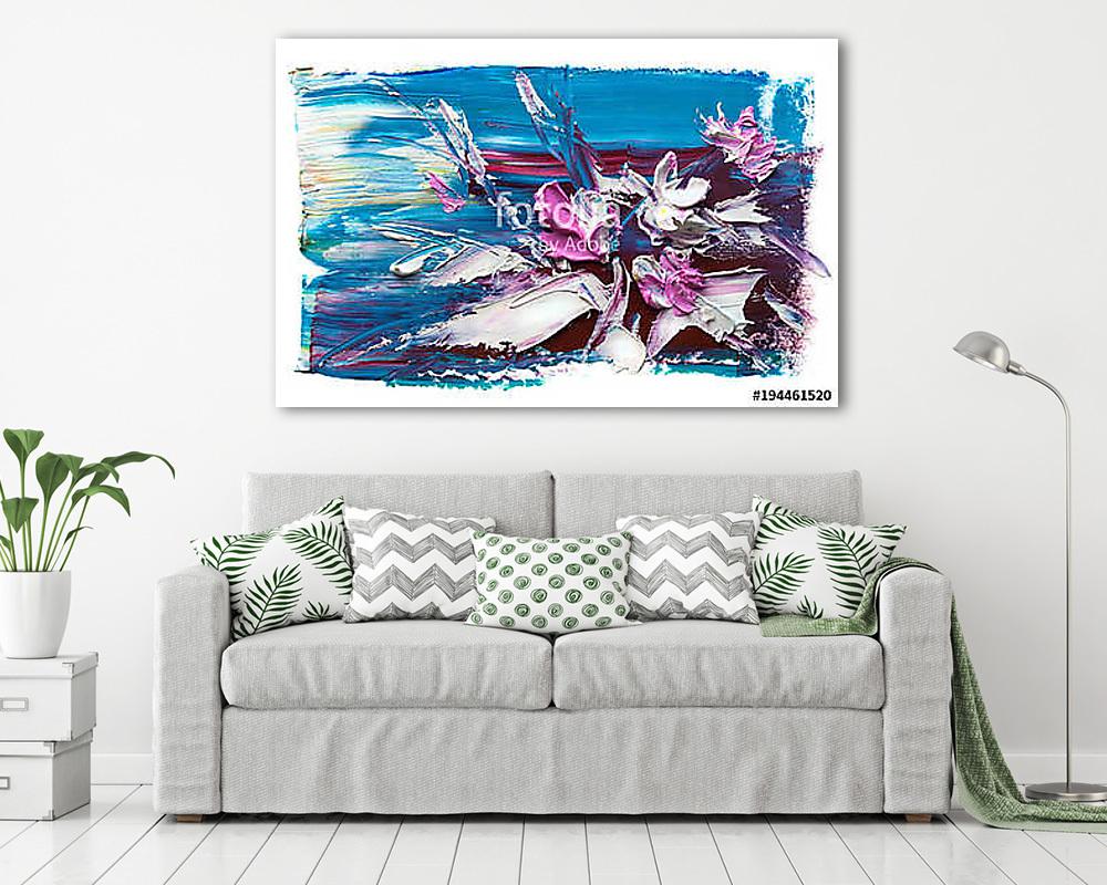 Absztrakt természet virágai (olajfestmény reprodukció) - vászonkép, falikép vásárlás Absztrakt természet virágai (olajfestmény reprodukció) (fotótapéta) - vászonkép, falikép otthonra és irodába