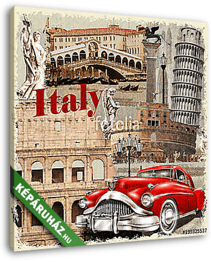 Italy vintage poster.	 - vászonkép 3D látványterv